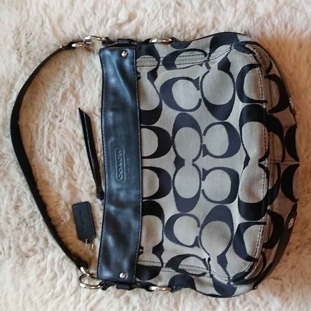 SOLD-Coach Black and Gray Hobo Bag